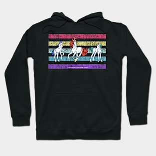 Rainbow Unicorn Trio — Dancing Uniquorns Illustration series Hoodie